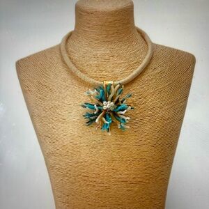 Coral Flower Collar Necklace